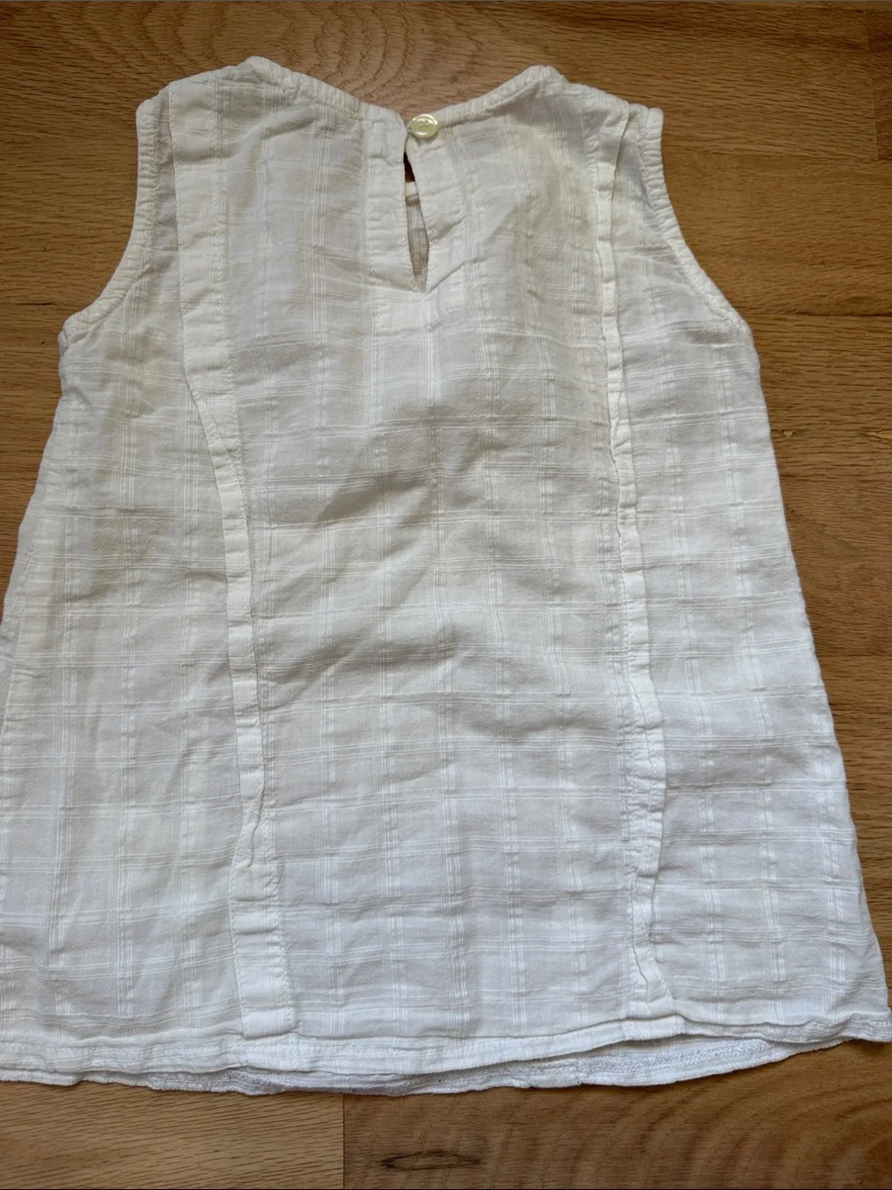 Mabo Creamy White Textured 100% Cotton Sleeveless Tank Top Girls sz 10/11